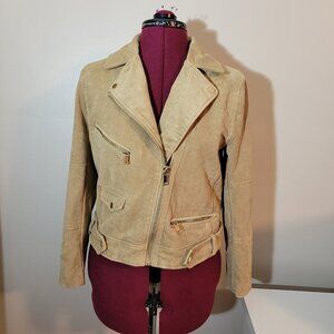 H&M Divided, Women's, Cropped Suede Jacket, Tan, US 10